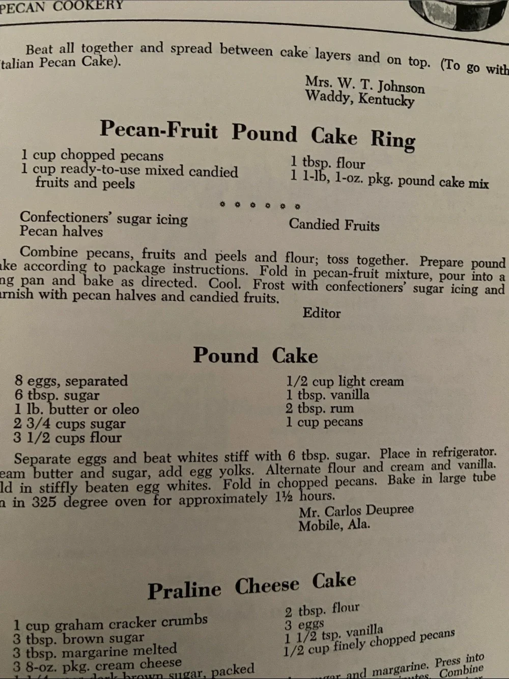 Vintage 70s 1970s Pecan Cookery spiral Cookbook pie cookies candy cake main meal